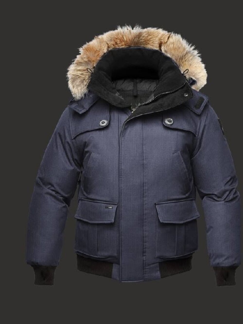 Nobis Navy Fur Hood Parka Jacket Men's Small